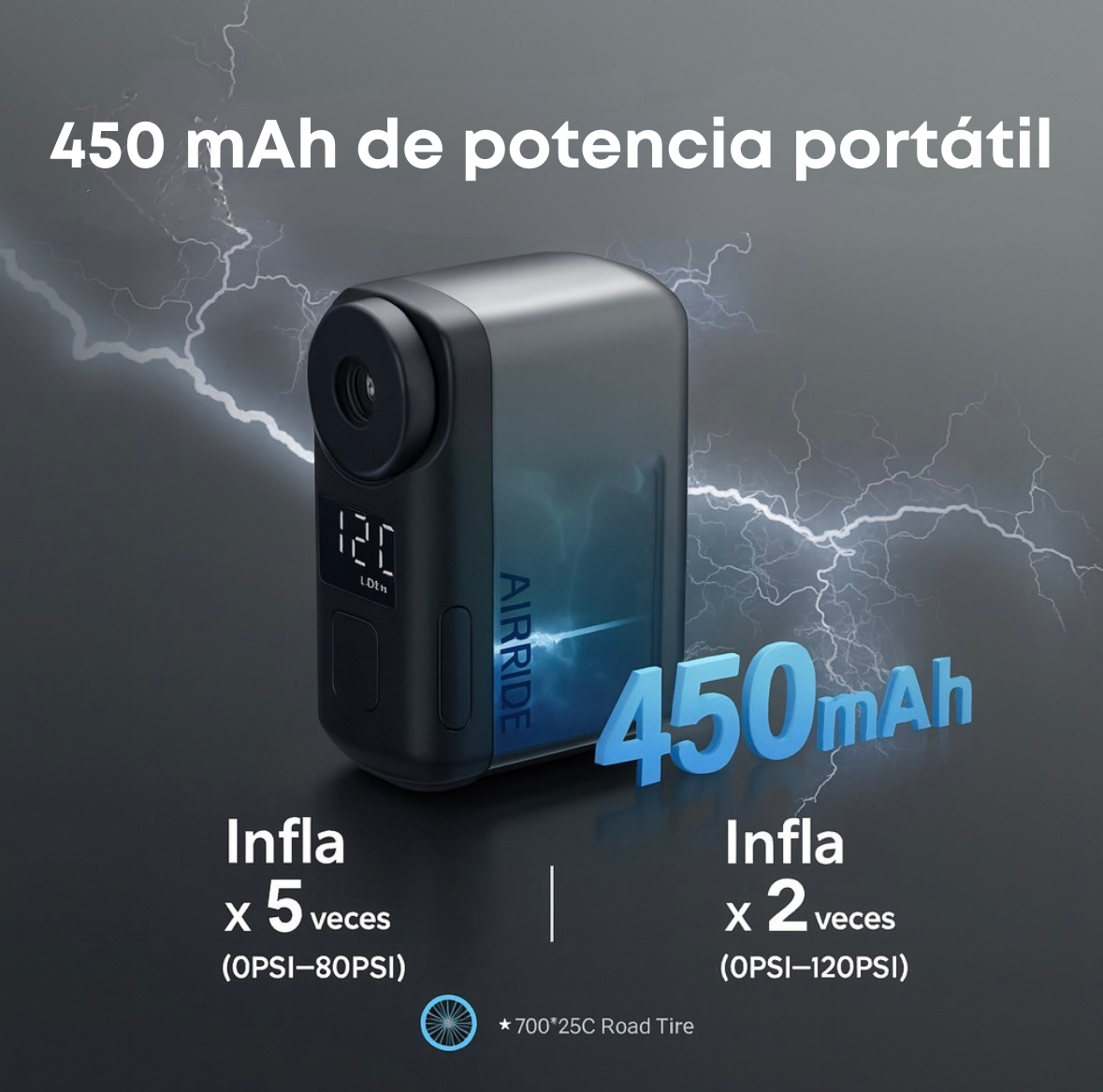 Mini inflador portátil
