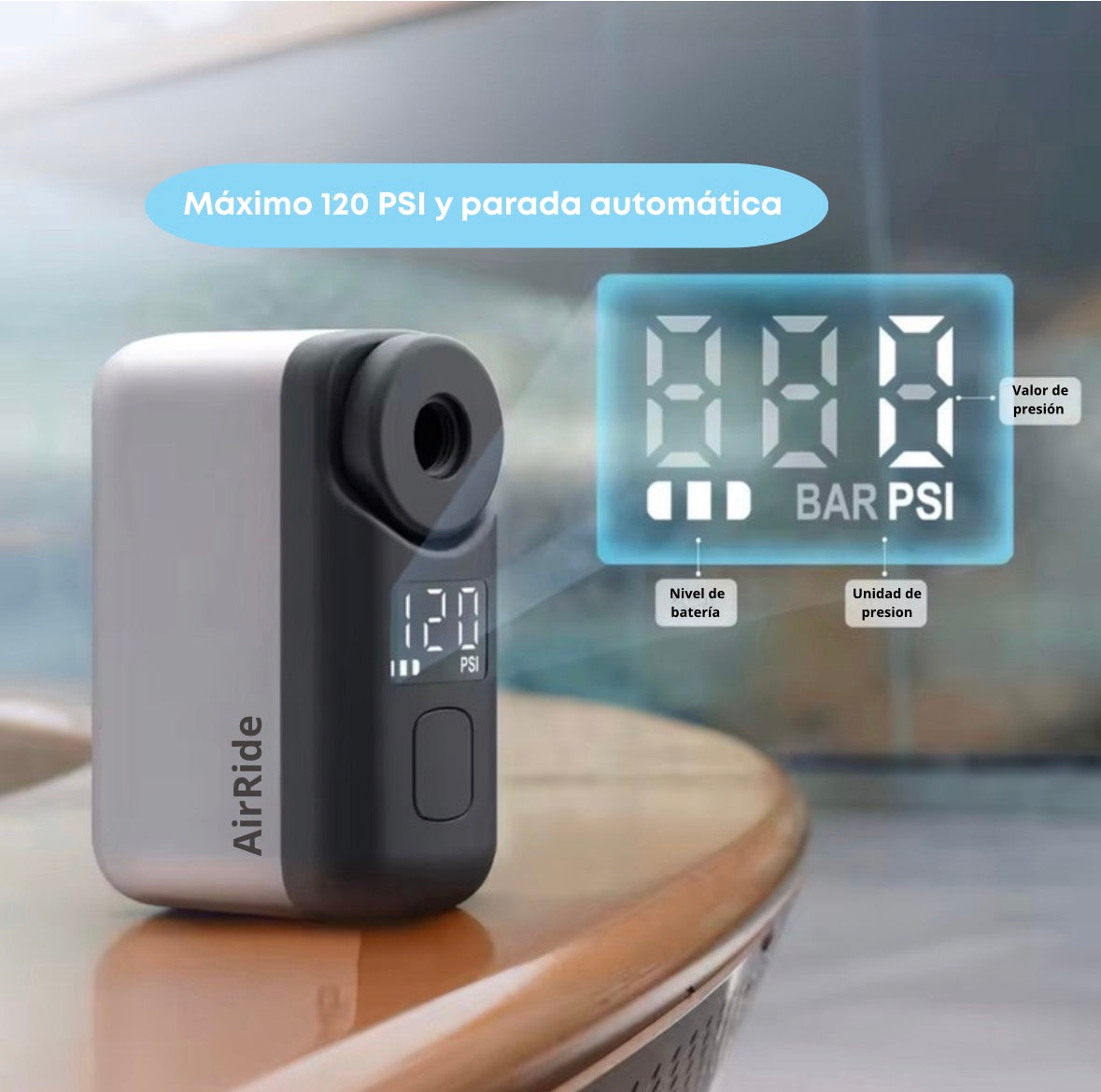 Mini inflador portátil